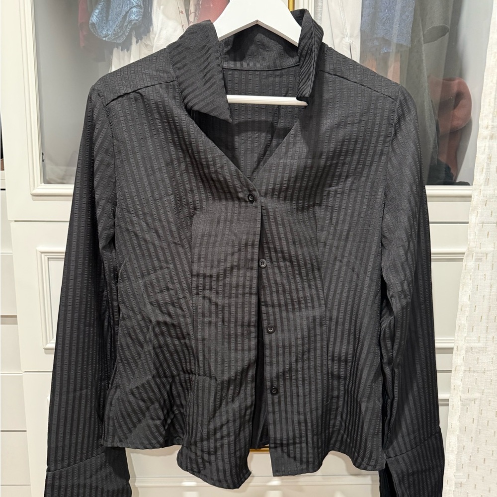 SHEIN Black Striped Blouse